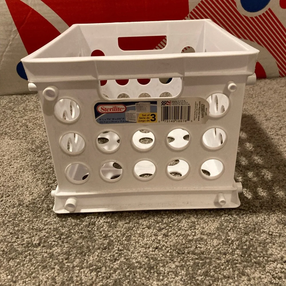 White Sterilite Mini Milk Crate
